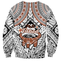 Fiji Tanoa Sweatshirt Kava Bowl Fijian Tapa Brown Pattern - Wonder Print Shop