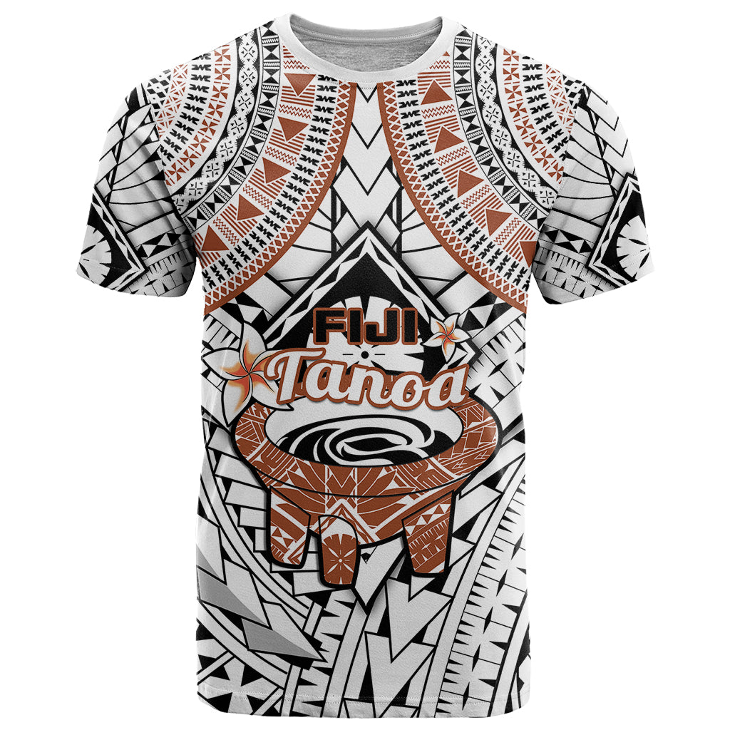 Fiji Tanoa T Shirt Kava Bowl Fijian Tapa Brown Pattern - Wonder Print Shop