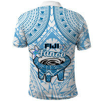 Fiji Tanoa Polo Shirt Kava Bowl Fijian Tapa Blue Pattern - Wonder Print Shop