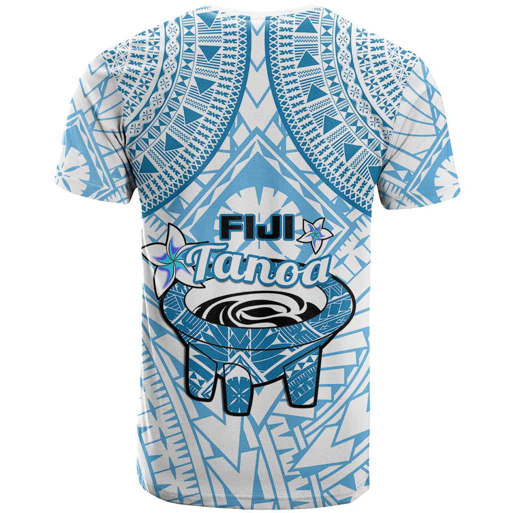 Fiji Tanoa T Shirt Kava Bowl Fijian Tapa Blue Pattern - Wonder Print Shop