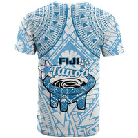 Fiji Tanoa T Shirt Kava Bowl Fijian Tapa Blue Pattern - Wonder Print Shop