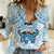 Fiji Tanoa Women Casual Shirt Kava Bowl Fijian Tapa Blue Pattern - Wonder Print Shop