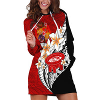Tonga Kava Bowl Hoodie Dress Togan Kupesi Ngatu Pattern Black - Wonder Print Shop