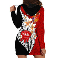 Tonga Kava Bowl Hoodie Dress Togan Kupesi Ngatu Pattern Black - Wonder Print Shop