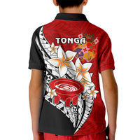 Tonga Kava Bowl Polo Shirt for Kid Togan Kupesi Ngatu Pattern Black - Wonder Print Shop