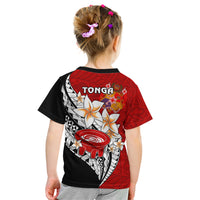 Tonga Kava Bowl Kid T Shirt Togan Kupesi Ngatu Pattern Black - Wonder Print Shop