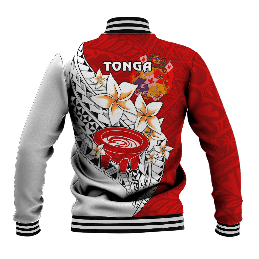 Tonga Kava Bowl Baseball Jacket Togan Kupesi Ngatu Pattern White - Wonder Print Shop