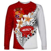 Tonga Kava Bowl Long Sleeve Shirt Togan Kupesi Ngatu Pattern White - Wonder Print Shop