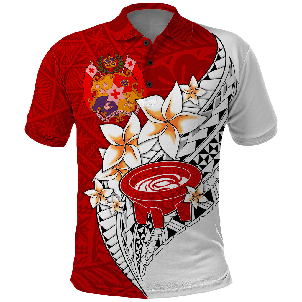 Tonga Kava Bowl Polo Shirt Togan Kupesi Ngatu Pattern White - Wonder Print Shop