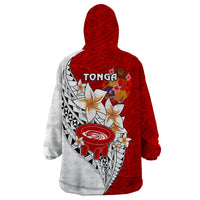 Tonga Kava Bowl Wearable Blanket Hoodie Togan Kupesi Ngatu Pattern White - Wonder Print Shop