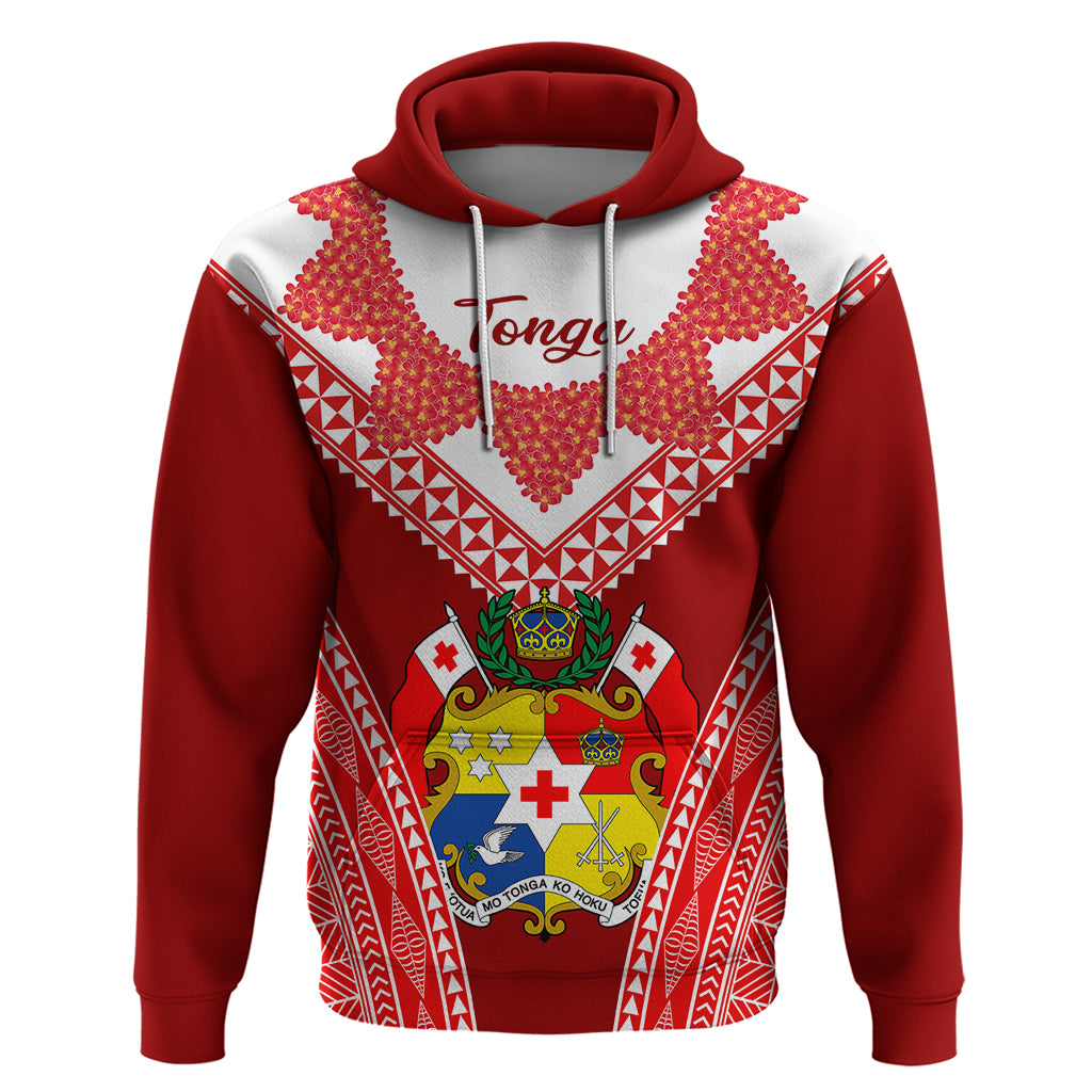 Tonga Heilala Flowers Hoodie Tongan Ngatu White Special Verison - Wonder Print Shop