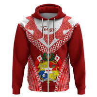 Tonga Heilala Flowers Hoodie Tongan Ngatu White Special Verison - Wonder Print Shop