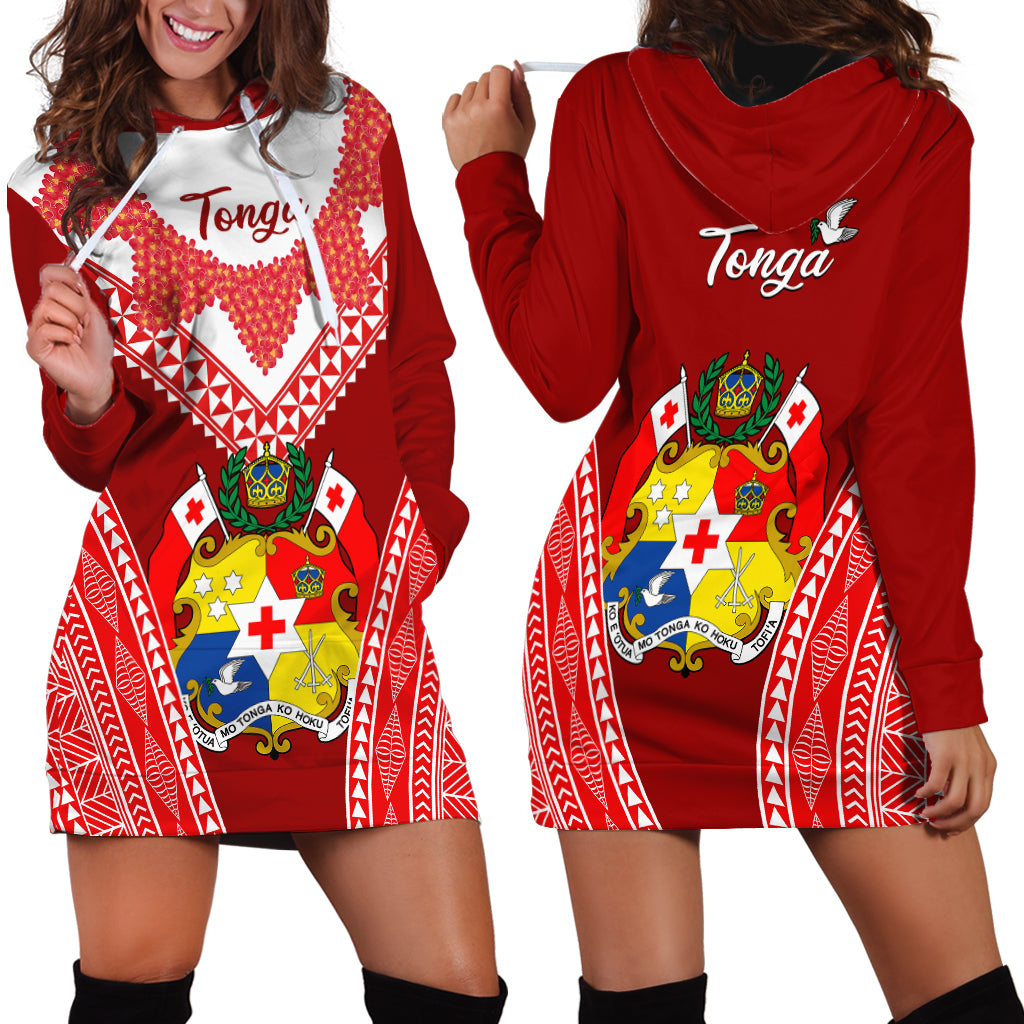 Tonga Heilala Flowers Hoodie Dress Tongan Ngatu White Special Verison - Wonder Print Shop