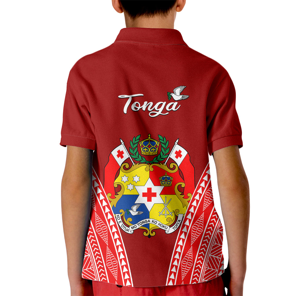 Tonga Heilala Flowers Polo Shirt for Kid Tongan Ngatu White Special Verison - Wonder Print Shop