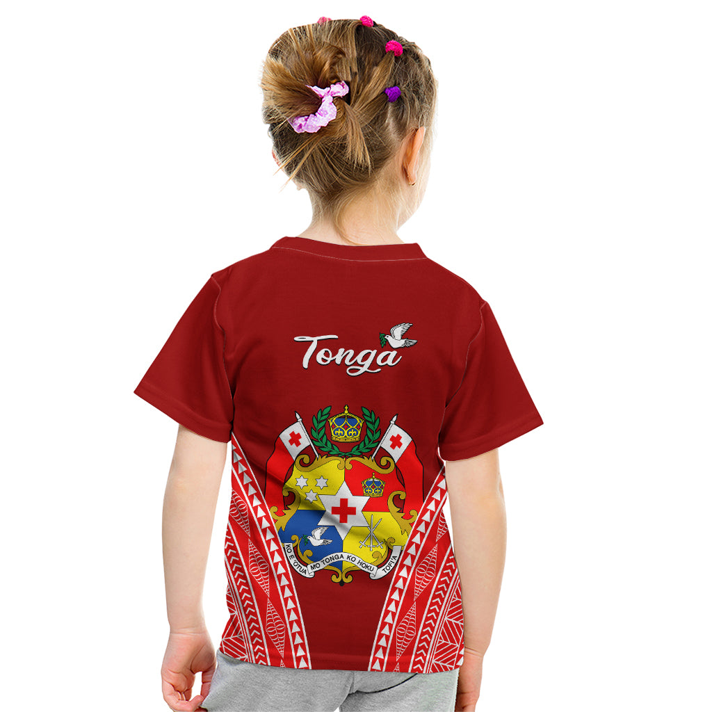Tonga Heilala Flowers Kid T Shirt Tongan Ngatu White Special Verison - Wonder Print Shop