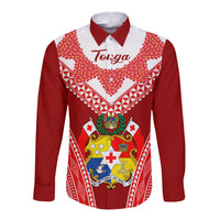 Tonga Heilala Flowers Long Sleeve Button Shirt Tongan Ngatu White Special Verison - Wonder Print Shop