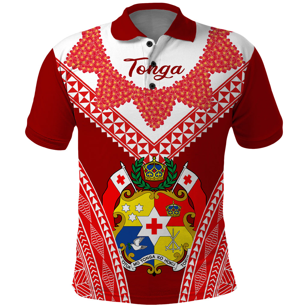 Tonga Heilala Flowers Polo Shirt Tongan Ngatu White Special Verison - Wonder Print Shop
