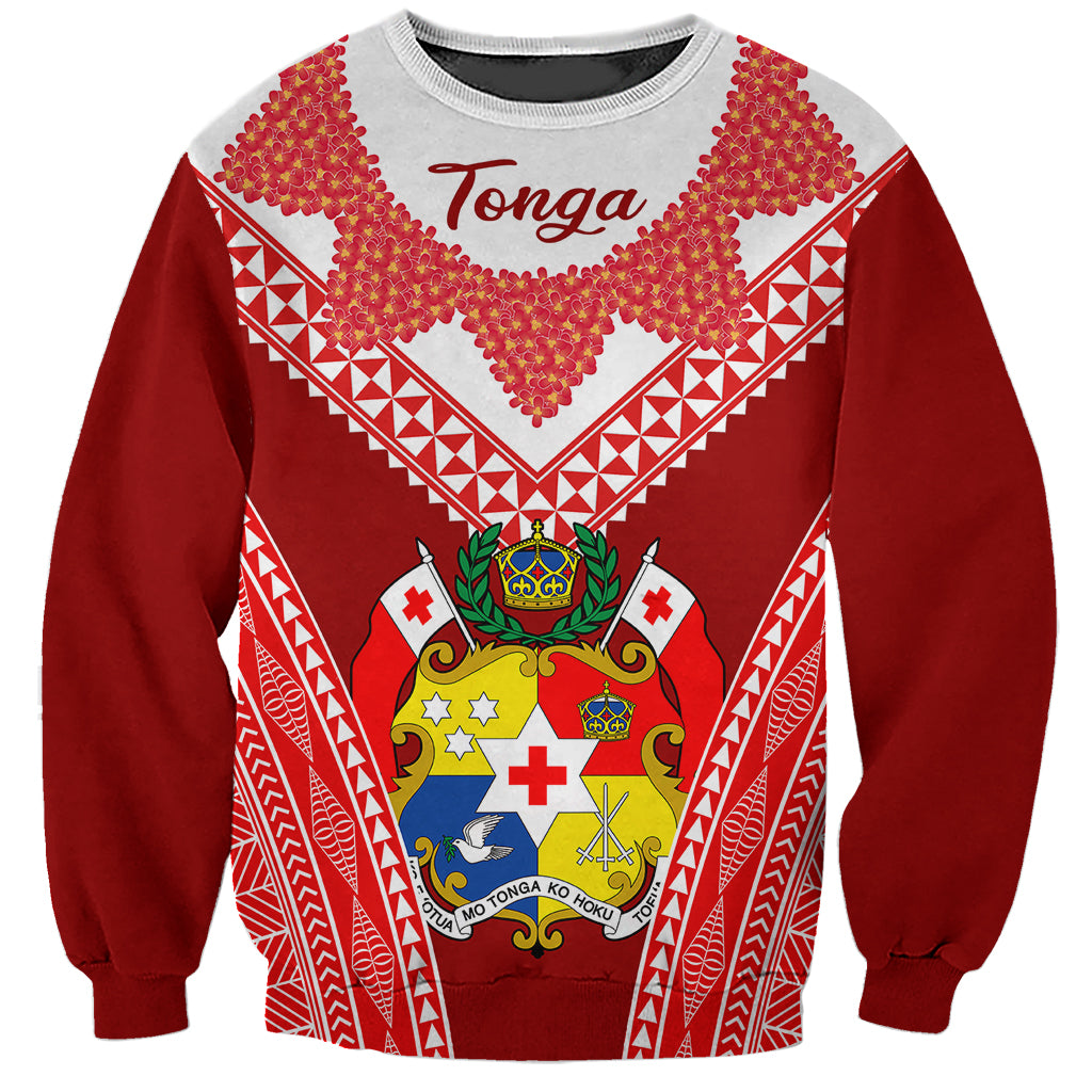 Tonga Heilala Flowers Sweatshirt Tongan Ngatu White Special Verison - Wonder Print Shop