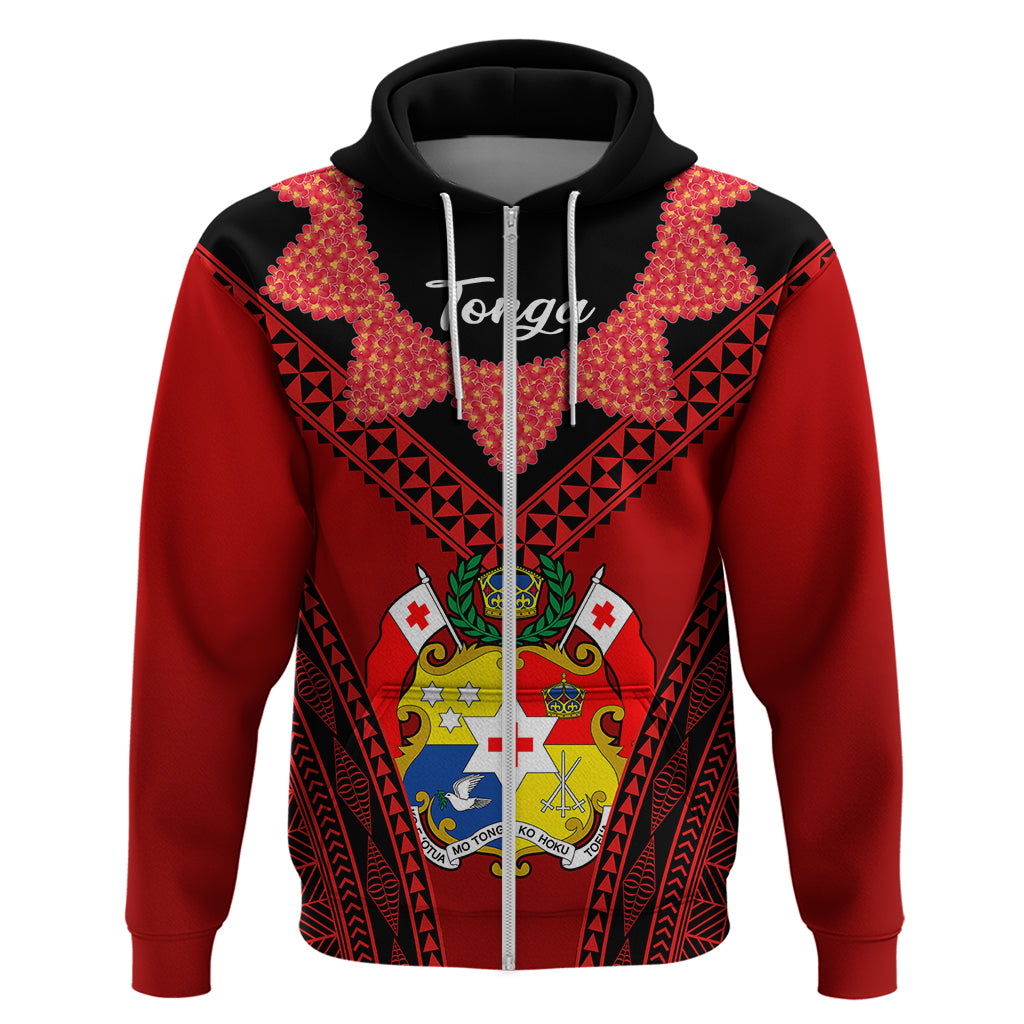 Tonga Heilala Flowers Hoodie Tongan Ngatu Black Special Verison - Wonder Print Shop