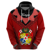Tonga Heilala Flowers Hoodie Tongan Ngatu Black Special Verison - Wonder Print Shop