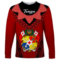 Tonga Heilala Flowers Long Sleeve Shirt Tongan Ngatu Black Special Verison - Wonder Print Shop