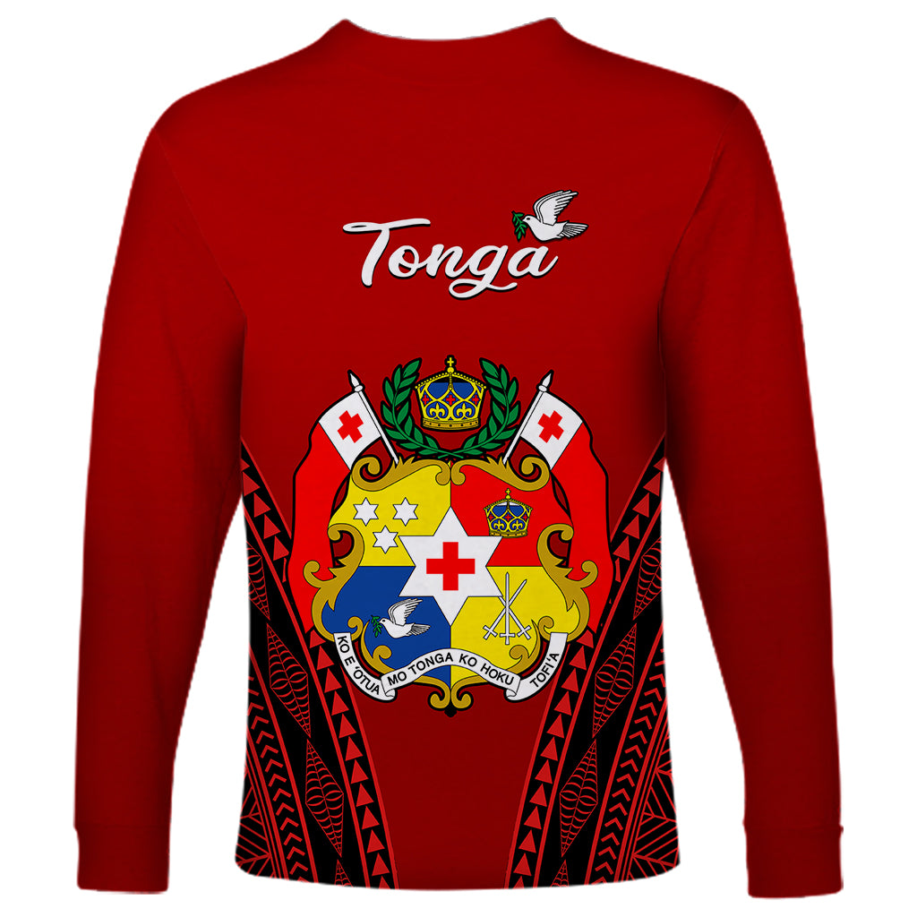 Tonga Heilala Flowers Long Sleeve Shirt Tongan Ngatu Black Special Verison - Wonder Print Shop