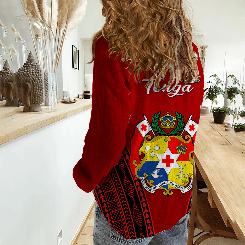 Tonga Heilala Flowers Women Casual Shirt Tongan Ngatu Black Special Verison - Wonder Print Shop