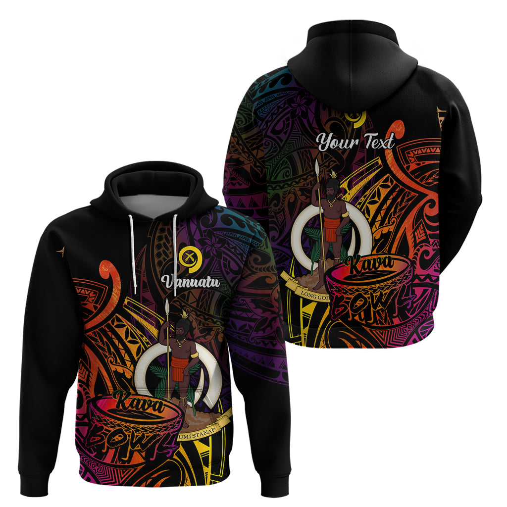 Custom Vanuatu Hoodie Kava Bowl Mix Polynesian Gradient Style - Wonder Print Shop