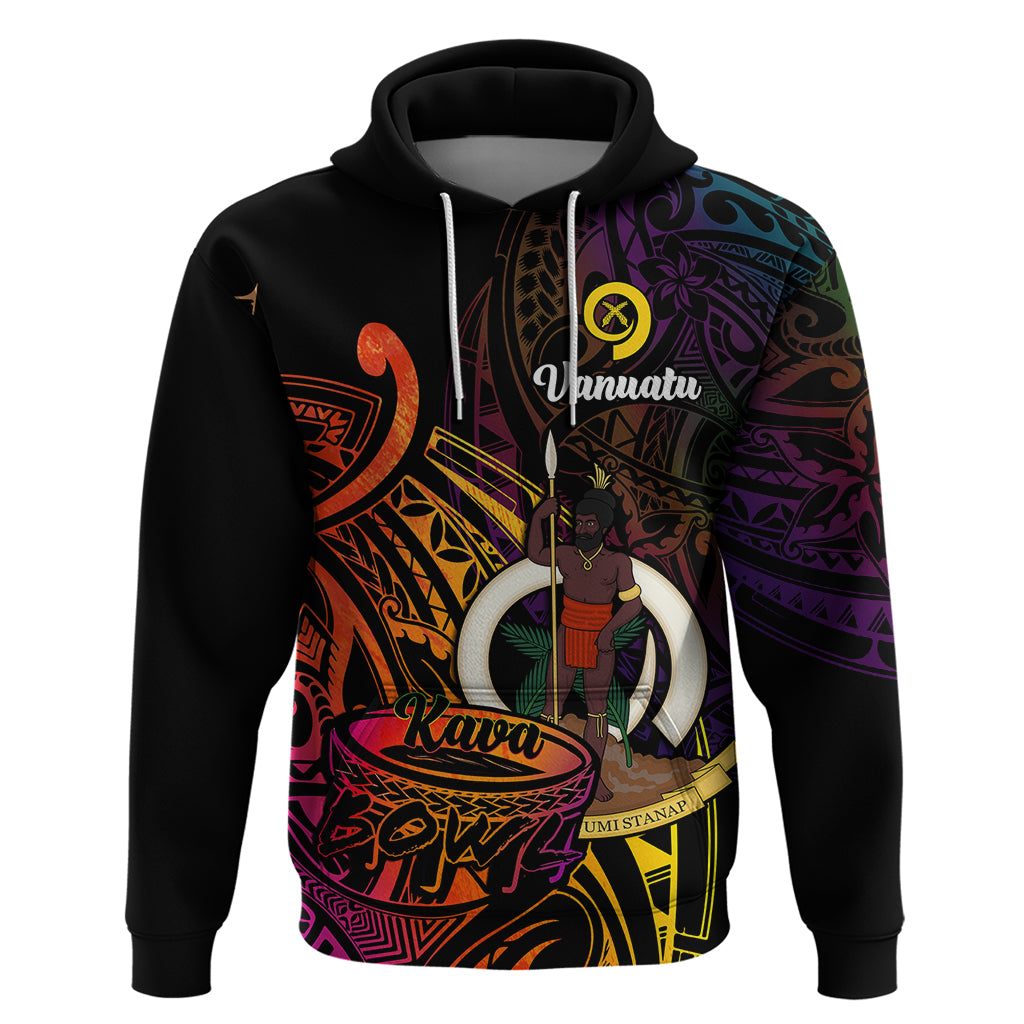 Custom Vanuatu Hoodie Kava Bowl Mix Polynesian Gradient Style - Wonder Print Shop