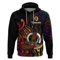 Custom Vanuatu Hoodie Kava Bowl Mix Polynesian Gradient Style - Wonder Print Shop