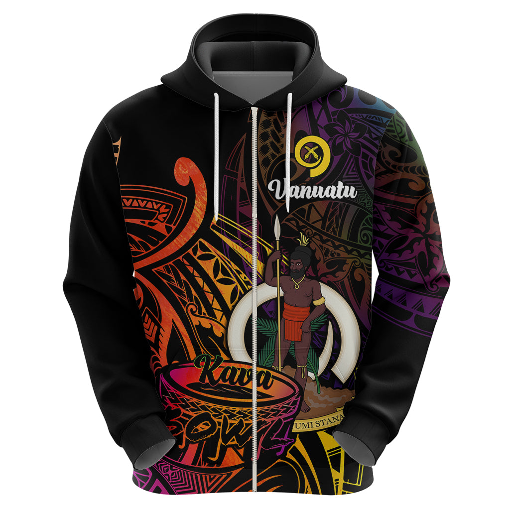 Custom Vanuatu Hoodie Kava Bowl Mix Polynesian Gradient Style - Wonder Print Shop