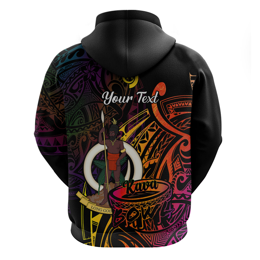Custom Vanuatu Hoodie Kava Bowl Mix Polynesian Gradient Style - Wonder Print Shop