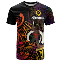Custom Vanuatu T Shirt Kava Bowl Mix Polynesian Gradient Style - Wonder Print Shop