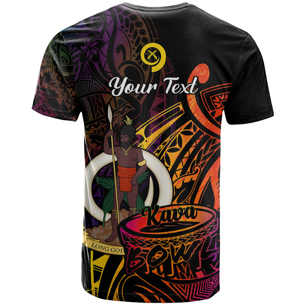 Custom Vanuatu T Shirt Kava Bowl Mix Polynesian Gradient Style - Wonder Print Shop