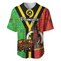 (Custom Personalised) Vanuatu Baseball Jersey Kava Bowl Mix Sand Drawing Flag Style - Wonder Print Shop