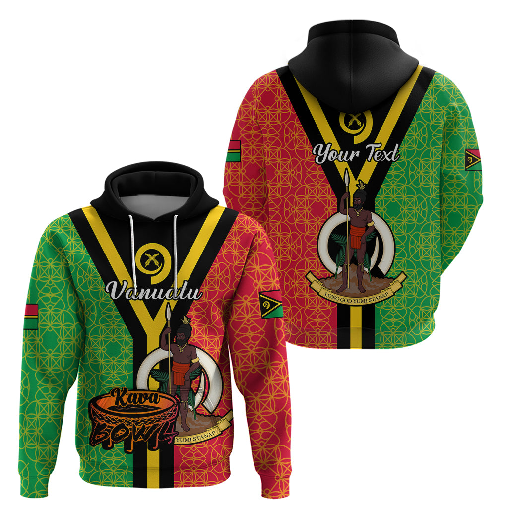 Custom Vanuatu Hoodie Kava Bowl Mix Sand Drawing Flag Style - Wonder Print Shop