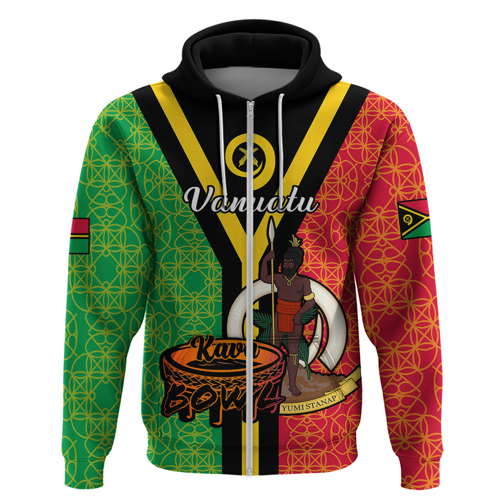 Custom Vanuatu Hoodie Kava Bowl Mix Sand Drawing Flag Style - Wonder Print Shop