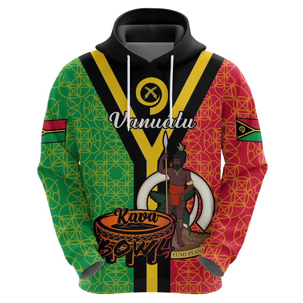 Custom Vanuatu Hoodie Kava Bowl Mix Sand Drawing Flag Style - Wonder Print Shop