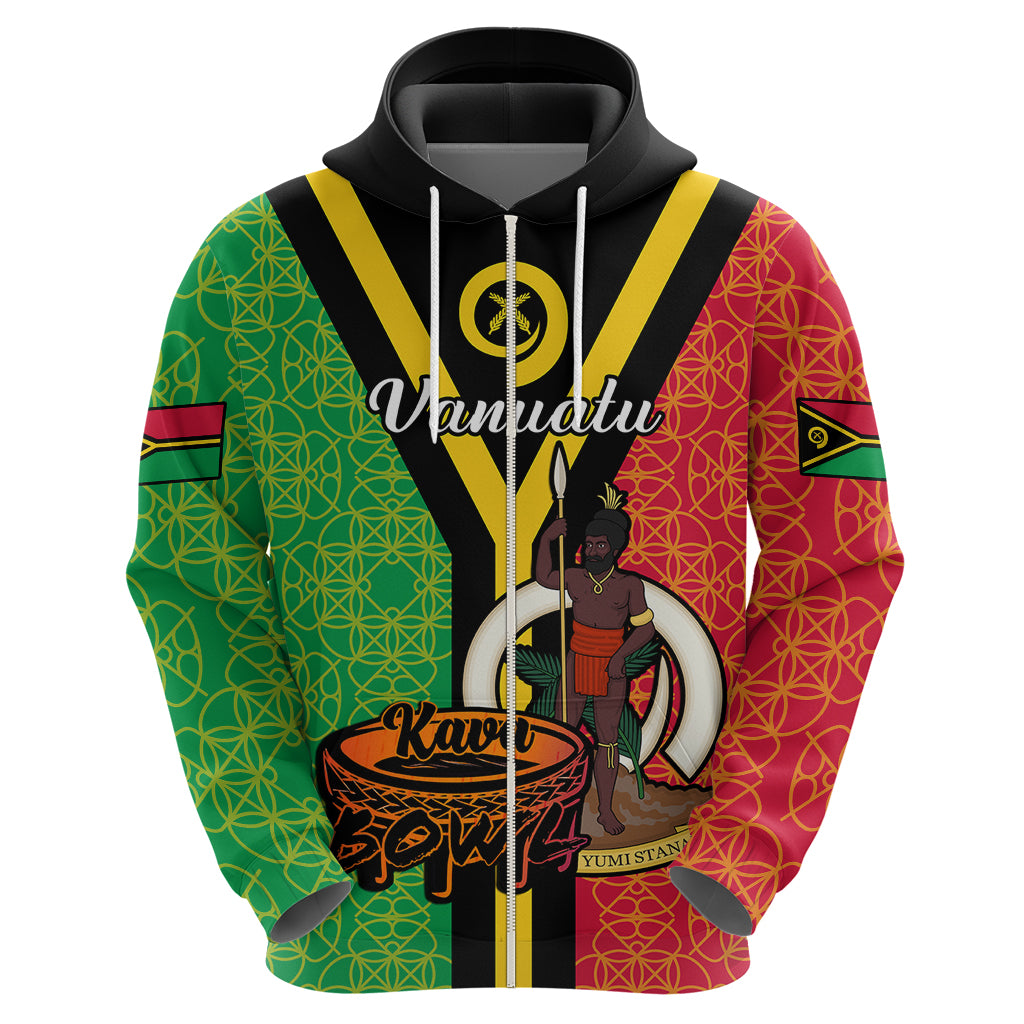 Custom Vanuatu Hoodie Kava Bowl Mix Sand Drawing Flag Style - Wonder Print Shop