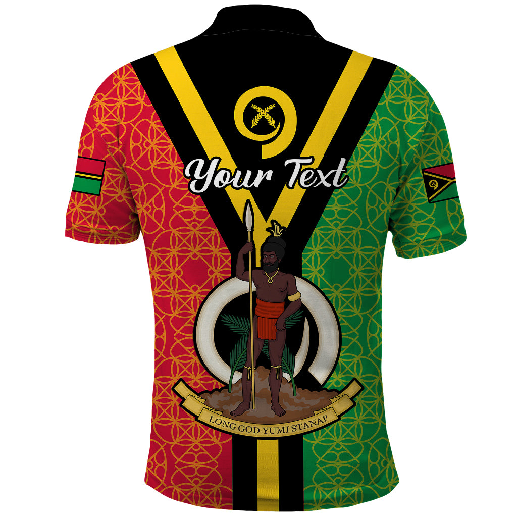 Custom Vanuatu Polo Shirt Kava Bowl Mix Sand Drawing Flag Style - Wonder Print Shop