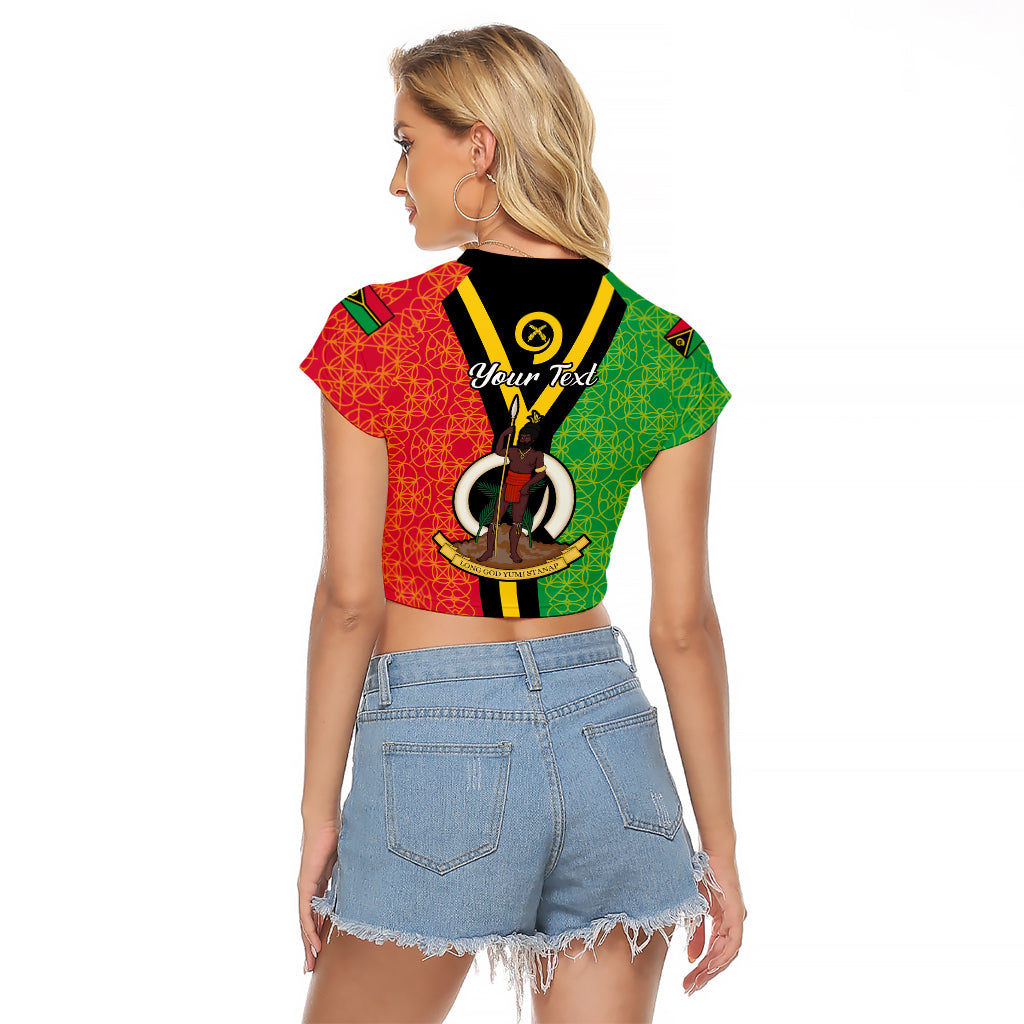 (Custom Personalised) Vanuatu Raglan Cropped T Shirt Kava Bowl Mix Sand Drawing Flag Style - Wonder Print Shop