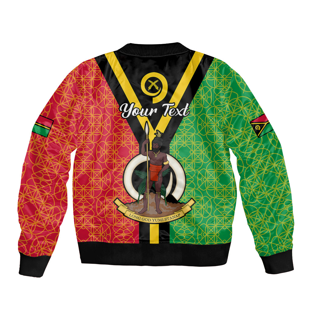 (Custom Personalised) Vanuatu Sleeve Zip Bomber Jacket Kava Bowl Mix Sand Drawing Flag Style - Wonder Print Shop