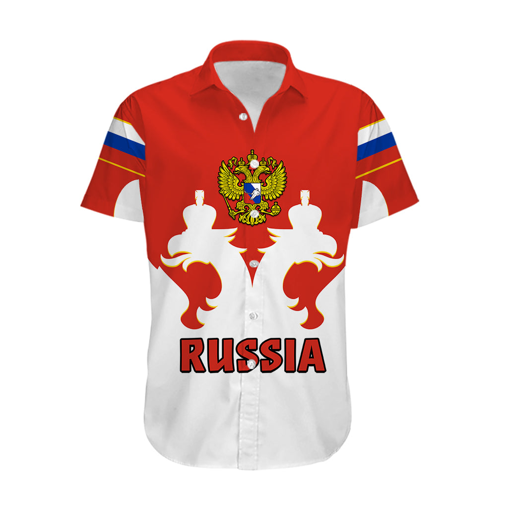 (Custom Text And Number) Russia Hockey 2023 White Sporty Style Hawaiian Shirt - Wonder Print Shop