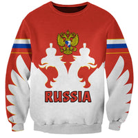(Custom Text And Number) Russia Hockey 2023 White Sporty Style Sweatshirt - Wonder Print Shop