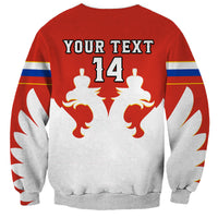 (Custom Text And Number) Russia Hockey 2023 White Sporty Style Sweatshirt - Wonder Print Shop