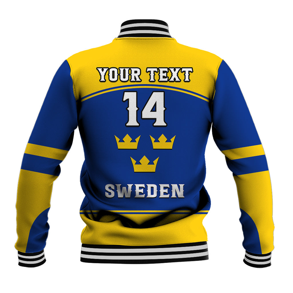 (Custom Text And Number) Sweden Hockey 2023 Sporty Style Baseball Jacket - Wonder Print Shop