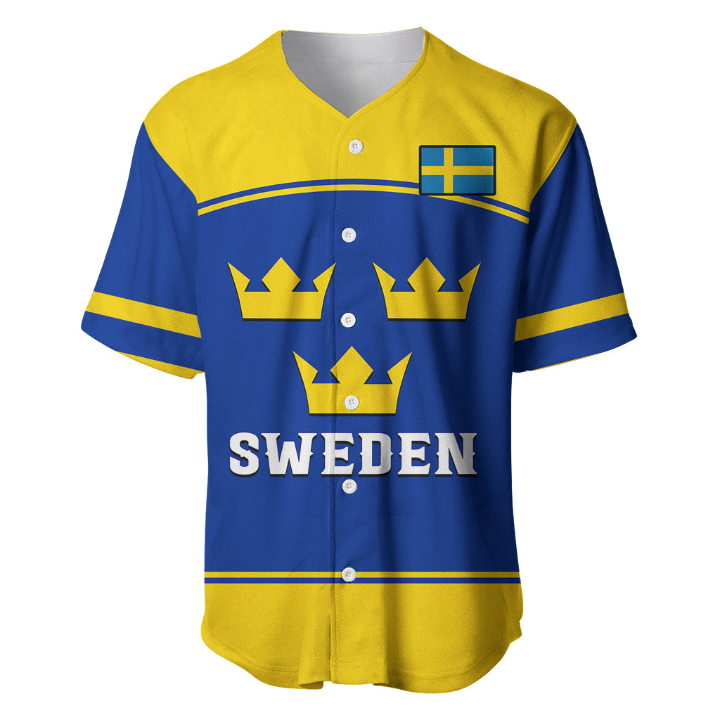 (Custom Text And Number) Sweden Hockey 2023 Sporty Style Baseball Jersey - Wonder Print Shop