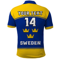 (Custom Text And Number) Sweden Hockey 2023 Polo Shirt Sporty Style - Wonder Print Shop