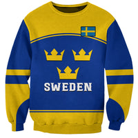 (Custom Text And Number) Sweden Hockey 2023 Sporty Style Sweatshirt - Wonder Print Shop