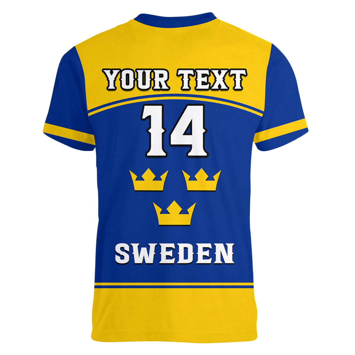 (Custom Text And Number) Sweden Hockey 2023 Sporty Style Women V Neck T Shirt - Wonder Print Shop
